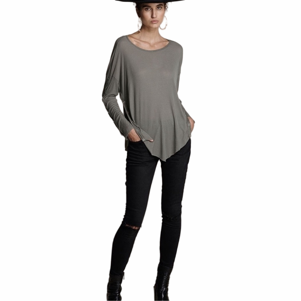 NWT One Teaspoon Bamboo Ribbed Longsleeve Tee in Olive Size XSmall/Small